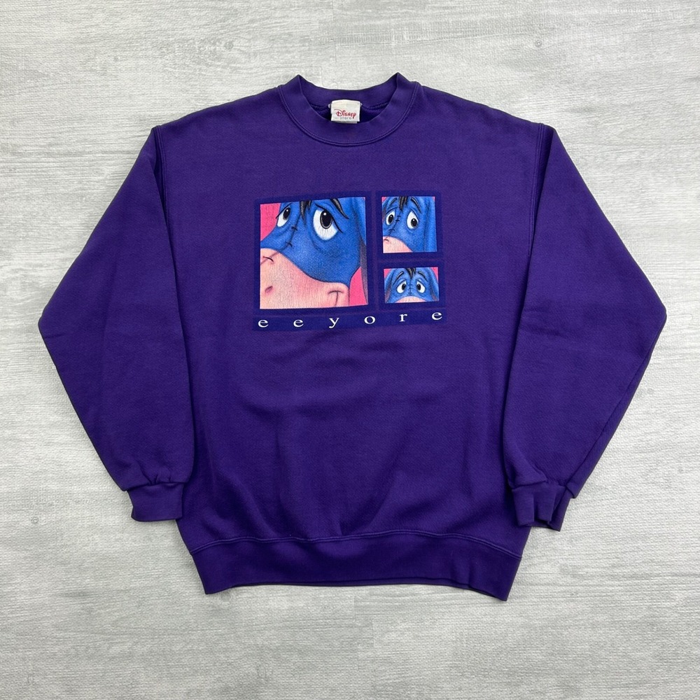 Vintage 90s Disney Eeyore Sweatshirt Size Medium Purple Crewneck Winnie the Pooh